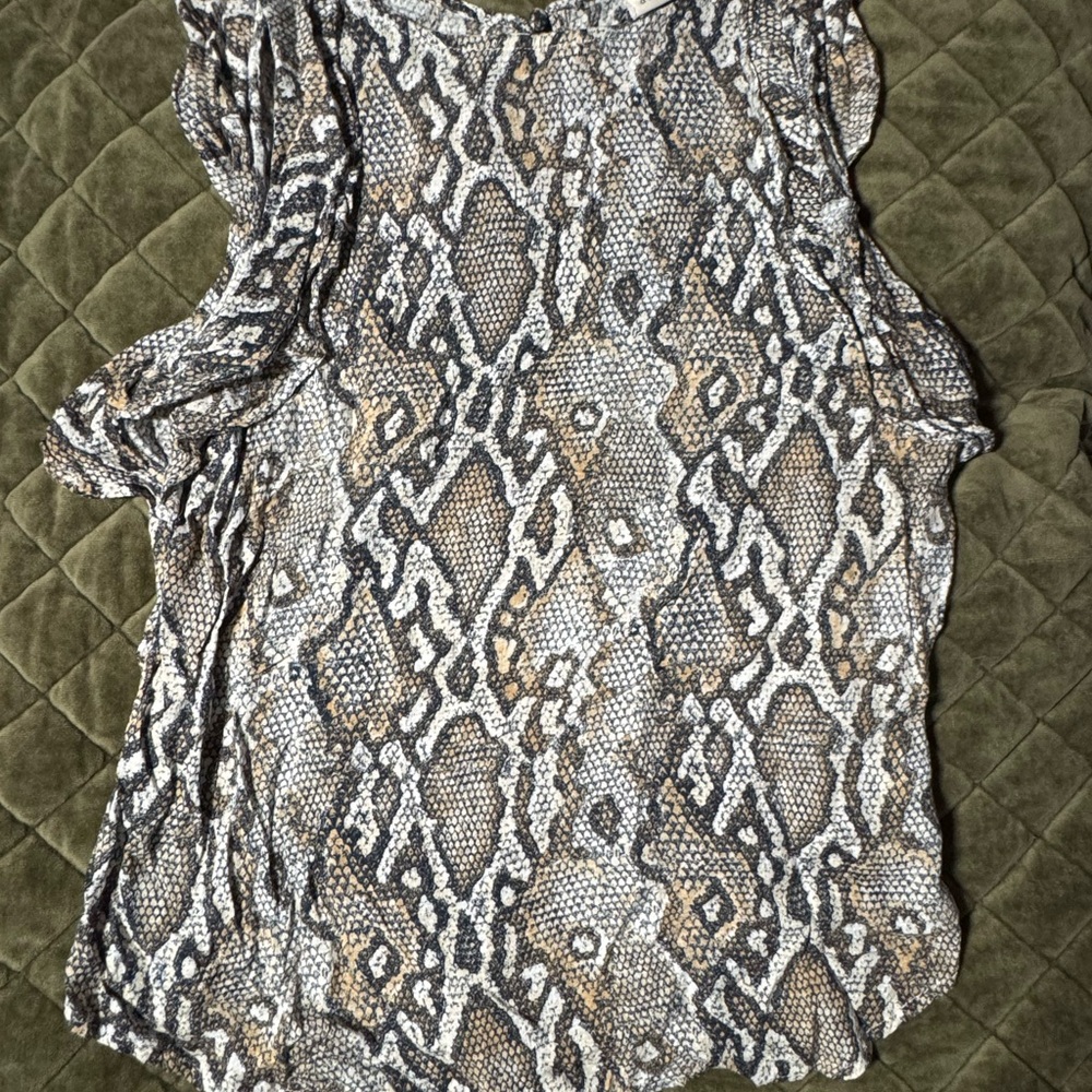 a new day Black and Tan Snake Print Blouse